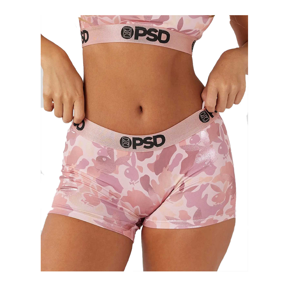 PSD Womens Playboy Rose Gold Boy Short 123480006-PNK Pink