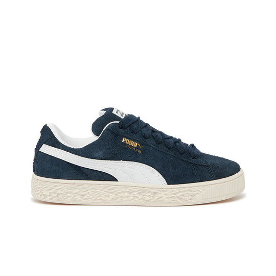 Puma Mens Suede XL Hairy Athletic Shoes 397241-01 Club Navy/Frosted Ivory