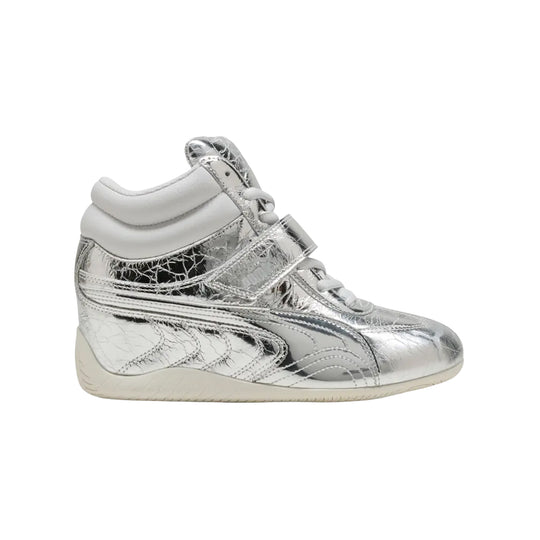 Puma Womens Speedcat Wedge Lustre Lifestyle Sneakers 408366-01 Silver/Vapor Gray