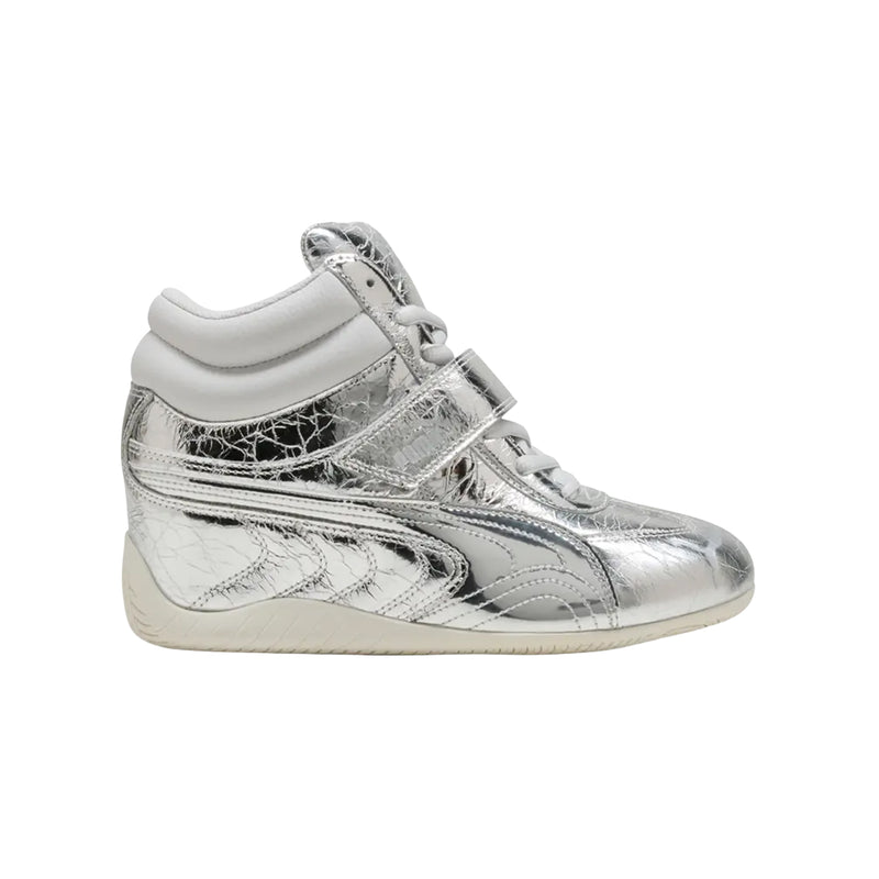 Puma Womens Speedcat Wedge Lustre Lifestyle Sneakers 408366-01 Silver/Vapor Gray