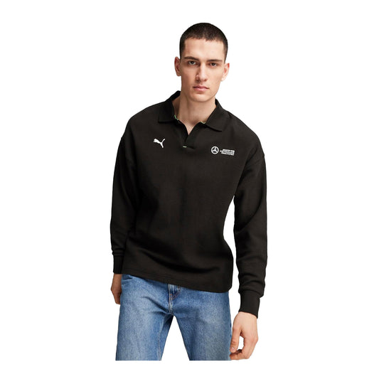 Puma Mens MAPF1 Long Sleeve Polo Shirt 627339-01 Black