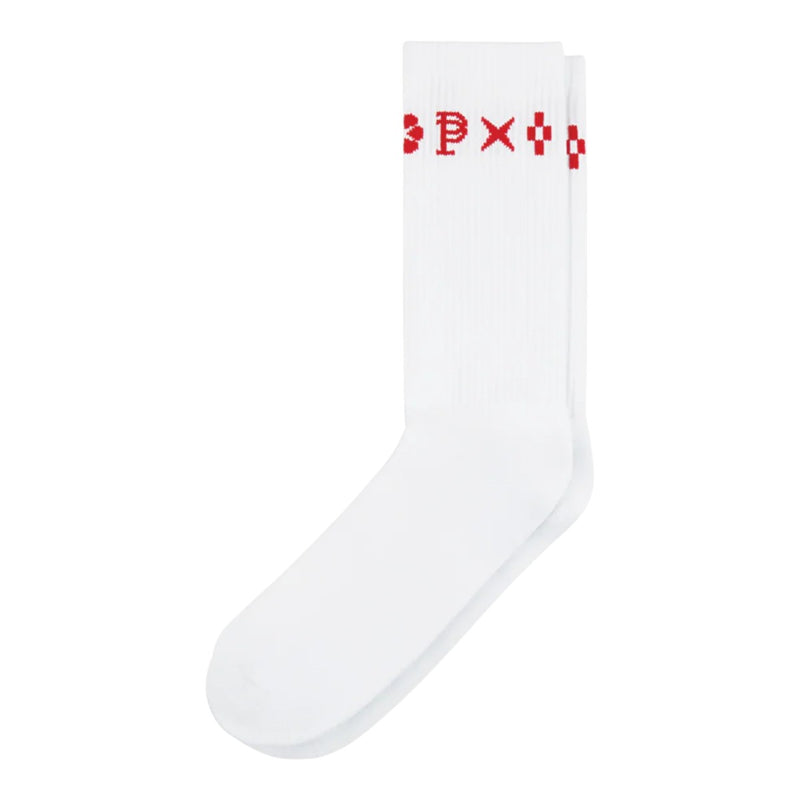 Purple Brand Mens Crew Socks A1001-MCWR224 White