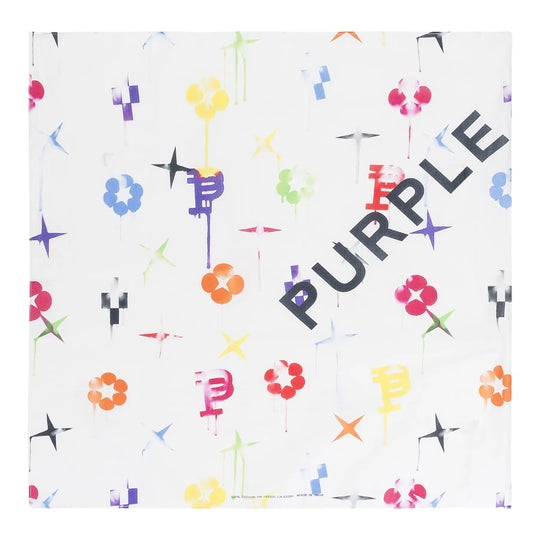 Purple Brand Mens Drop Bandana A4001-CBWM124 White