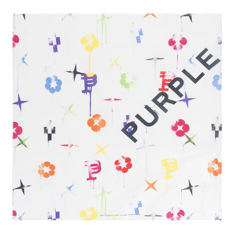 Purple Brand Mens Drop Bandana A4001-CBWM124 White