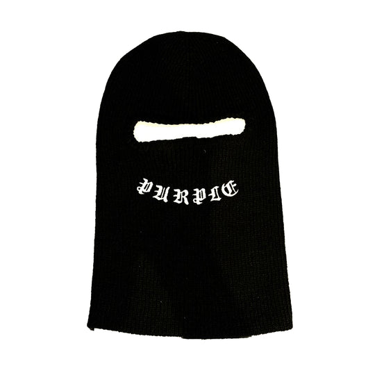 Purple Brand Unisex Gothic Acrkylic Balaclava Beanie A6101-ABBB124 Black