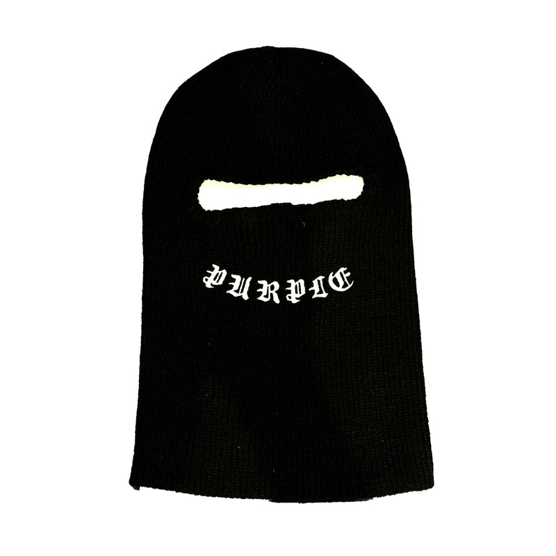 Purple Brand Unisex Gothic Acrkylic Balaclava Beanie A6101-ABBB124 Black