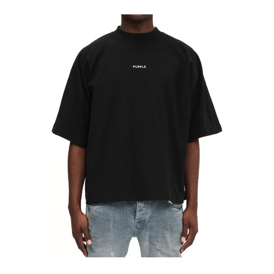Purple Brand Mens Jersey Oversized Crew Neck T-Shirt M1057-JBAG225 Black