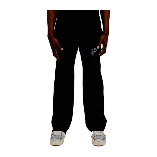 Purple Brand Mens Fleece Cut Off Pants M4159-MBHC126 Black