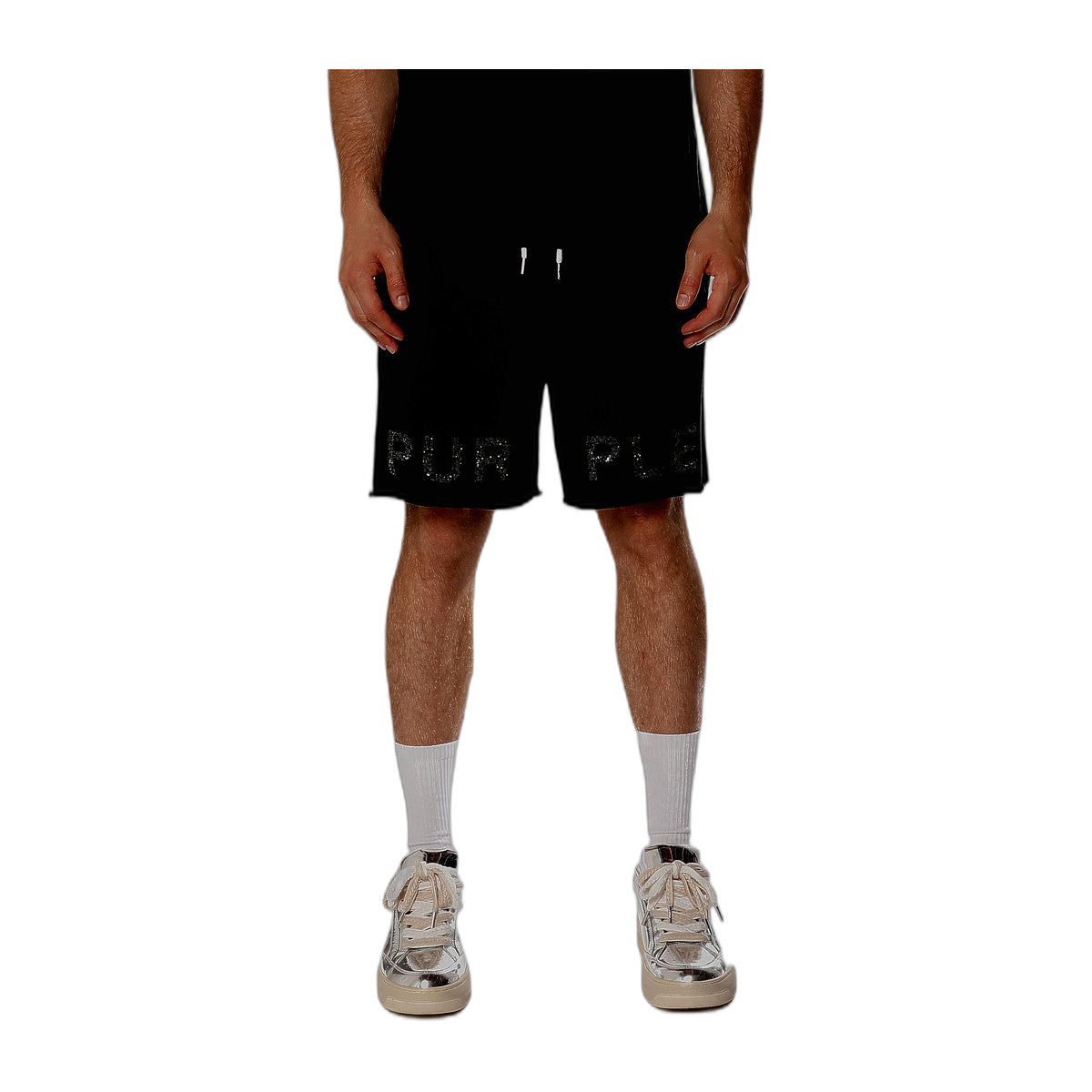Purple Brand Mens French Terry PO Shorts M4196-FTBS226 Black
