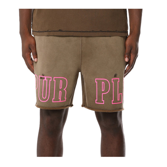 Purple Brand Mens MWT Fleece PO Shorts M4218-MBMS326 Black