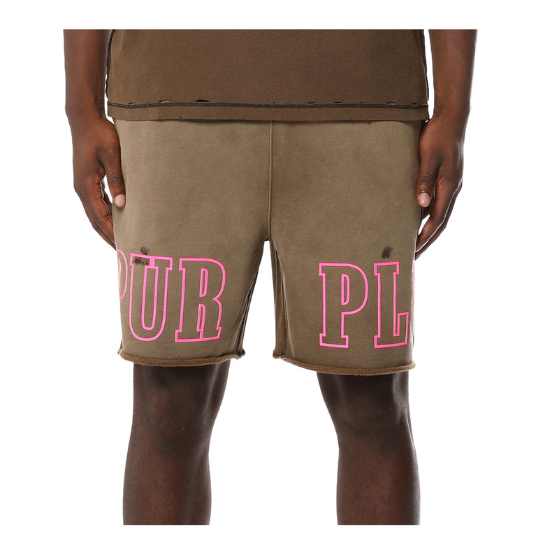 Purple Brand Mens MWT Fleece PO Shorts M4218-MBMS326 Black