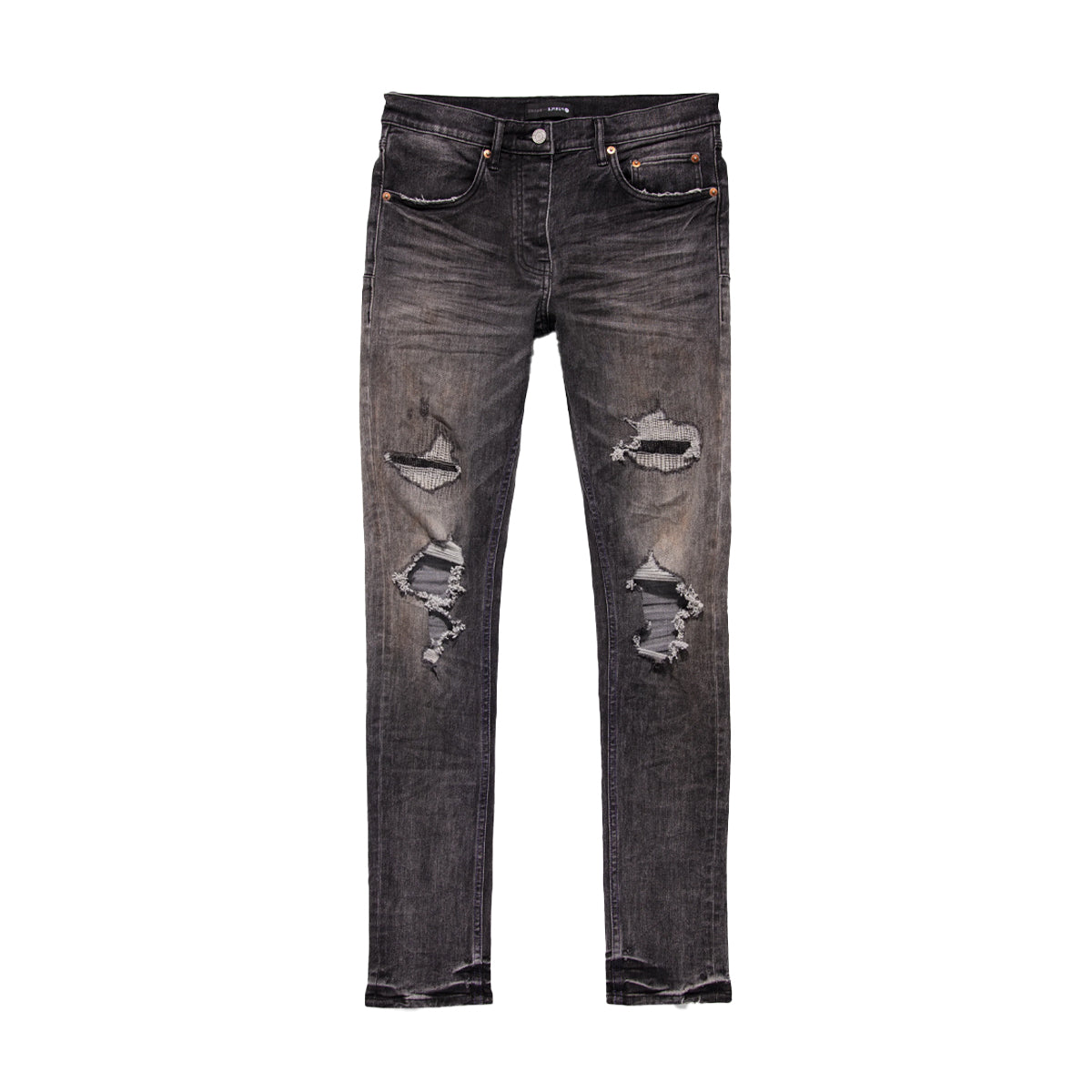 Purple Mens Blowout Repair Skinny Fit Jeans P001-PBOB323 Overdye