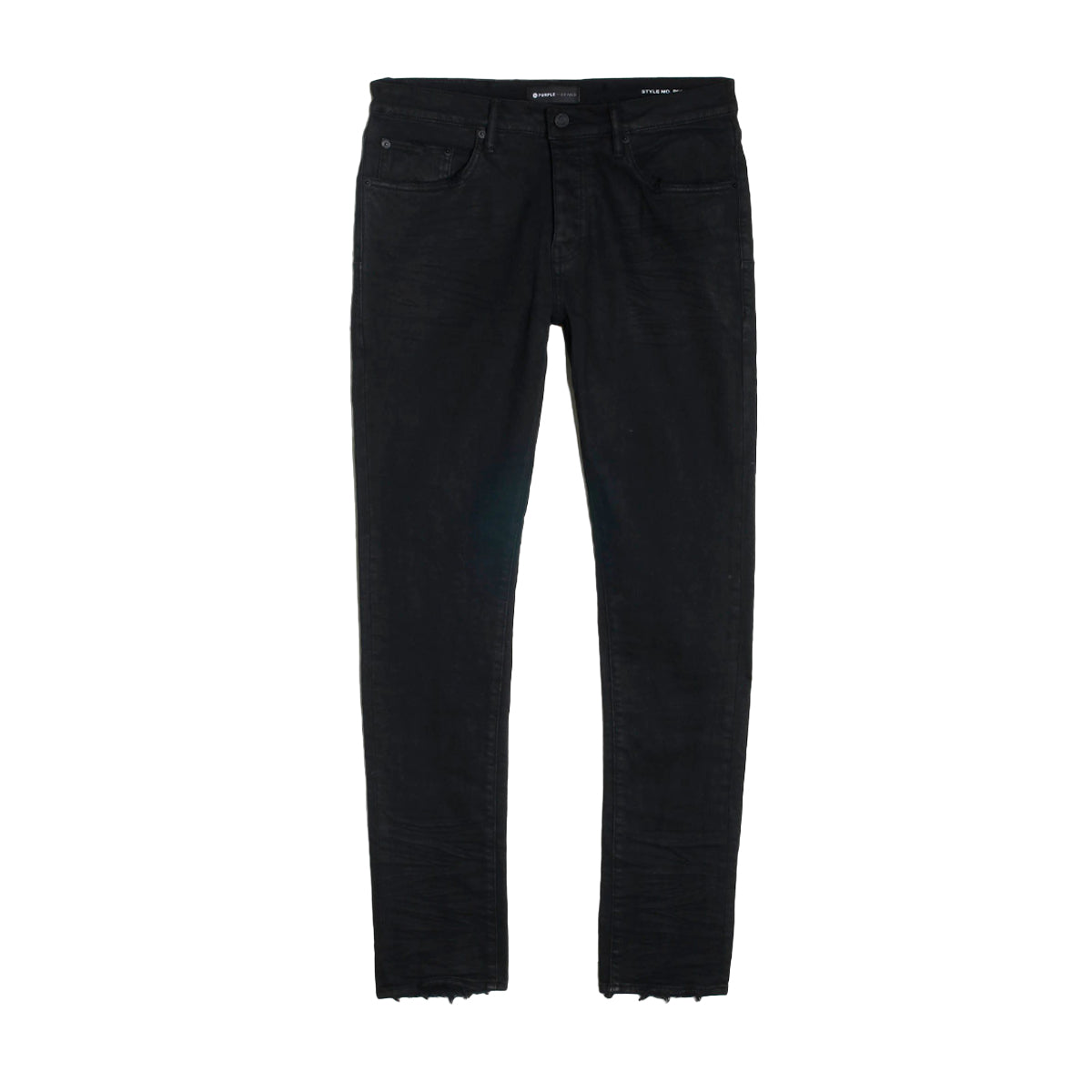 Purple Brand Mens Skinny Fit Jeans P001-BLR Black Resin 3/D
