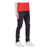 Purple Brand Mens Skinny Fit Jeans P001-BRKS122 Black Resin Knee Slit