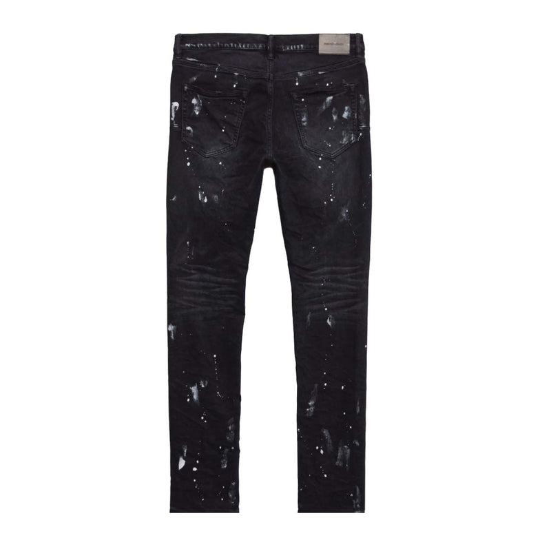 Purple Brand Mens Skinny Fit Jeans P001-BRKS122 Black Resin Knee