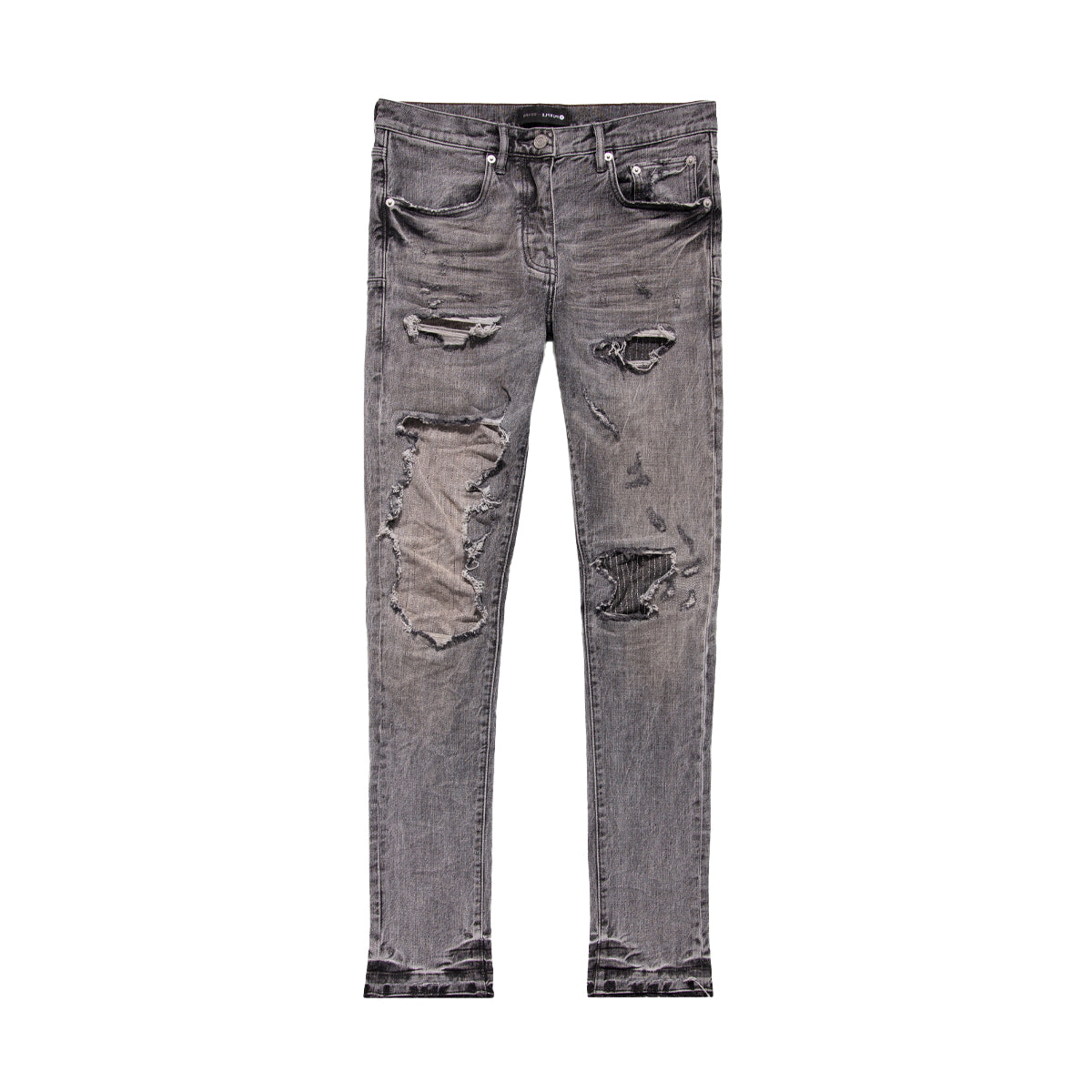 Purple Brand Mens Skinny Fit Jeans P001-LGSR422 Light Grey Stitch