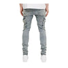 Purple Brand Mens Blue Stone Cargo Skinny Fit Jeans P001-SKCL225 LT Indigo