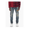 Purple Brand Mens Plaid Patch Skinny Fit Jeans P001-SYDP425 Mid Indigo
