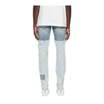 Purple Brand Mens Patchwork Skinny Fit Jeans P001-SYPI424 Mid Indigo