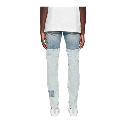 Purple Brand Mens Patchwork Skinny Fit Jeans P001-SYPI424 Mid Indigo