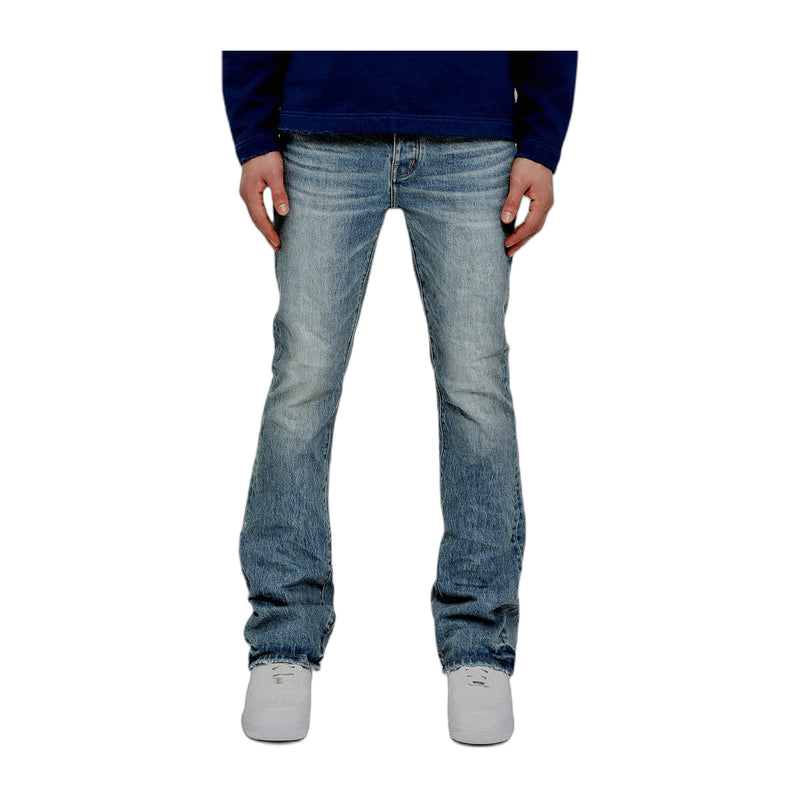 Purple Brand Mens Flare Worn Bootcut Jeans P004-FFWL425 LT Indigo