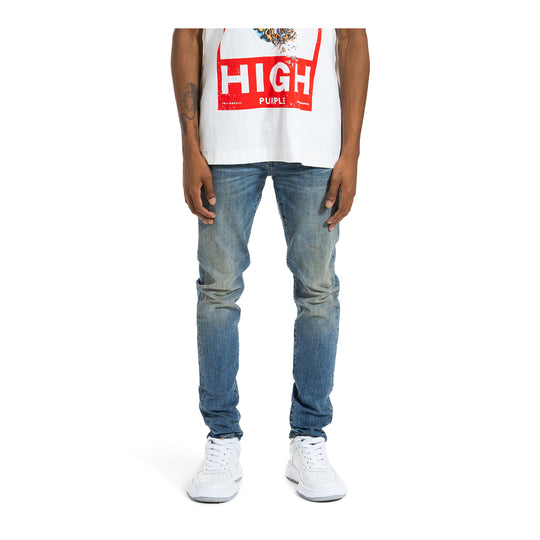 Purple Brand Mens One Year Straight Leg Jeans P005-OYMI423 Mid Indigo