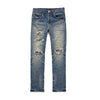 Purple Brand Mens Vintage Aged Indigo Blowout Straight Leg Jeans P005-VAIB323 Mid Indigo