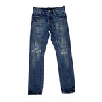 Purple Brand Mens Vintage Dirty Patch Jeans P005-VDDP423 Mid Indigo