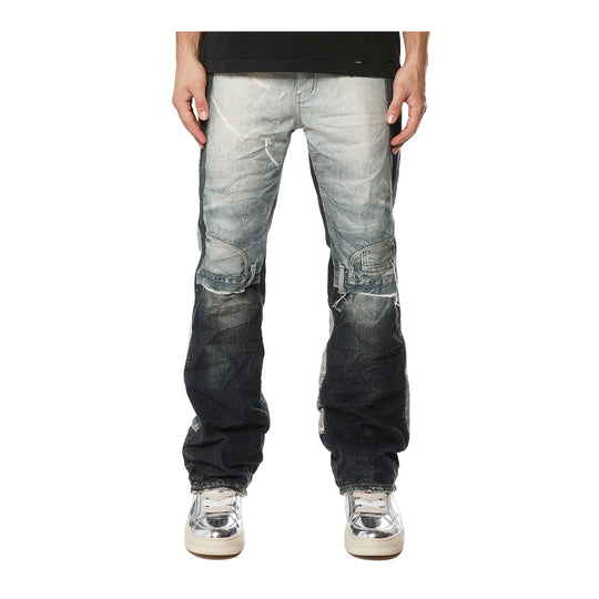 Purple Brand Mens Upside Down Bootcut Jeans P026-UDBC326 AOP