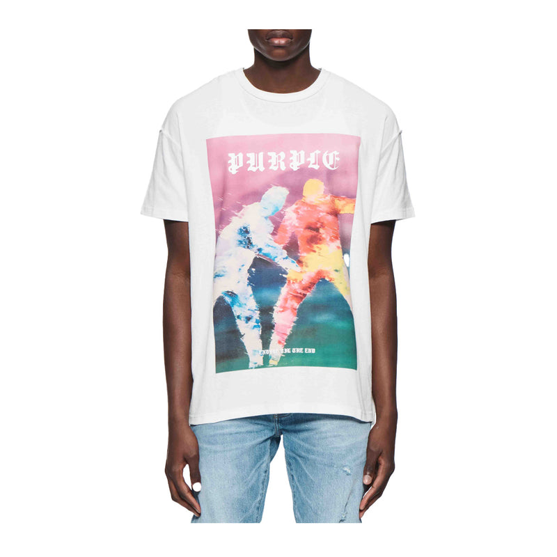 Purple Brand Mens Textured Inside Out Tee P101-JBWF424 White