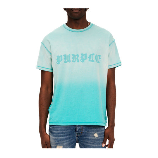 Purple Brand Mens Textured Inside Out Crew Neck T-Shirt P101-JCGS225 Green