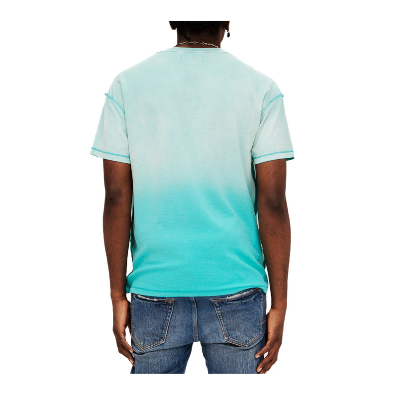 Purple Brand Mens Textured Inside Out Crew Neck T-Shirt P101-JCGS225 Green