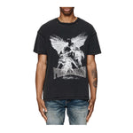 Purple Brand Mens Textured Inside Out Crew Neck T-Shirt P101-JFBB224 Black