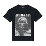 Purple Brand Mens Textured Inside Out Crew Neck T-Shirt P101-JMBB324 Black
