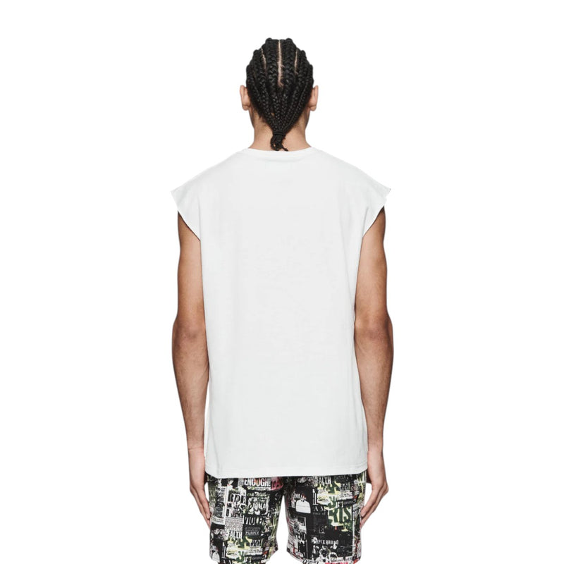 Purple Brand Mens Textured Jersey Tank Top P103-JNBW324 White