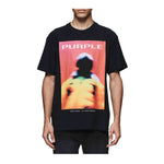 Purple Brand Mens Textured Jersey Crew Neck T-Shirt P104-JFBB324 Black
