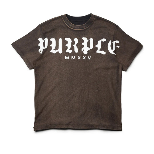 Purple Brand Mens Textured Jersey Crew Neck T-Shirt P104-JOWG125 Orange