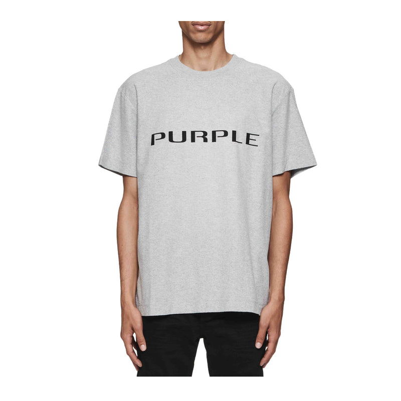 Purple Brand Mens Textured Jersey Crew Neck T-Shirt P104-JWHG324 Heather
