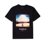 Purple Mens Graphic Textured Jersey SS Crew Neck T-Shirt P104-TBBS323 Black