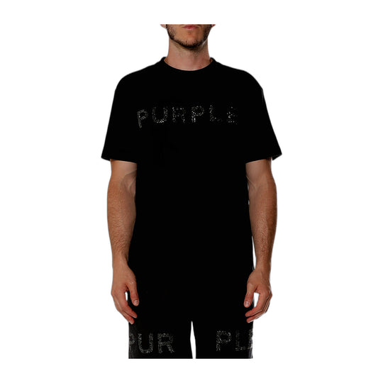 Purple Brand Mens Textured Jersey Crew Neck T-Shirt P104-TBMS226 Black