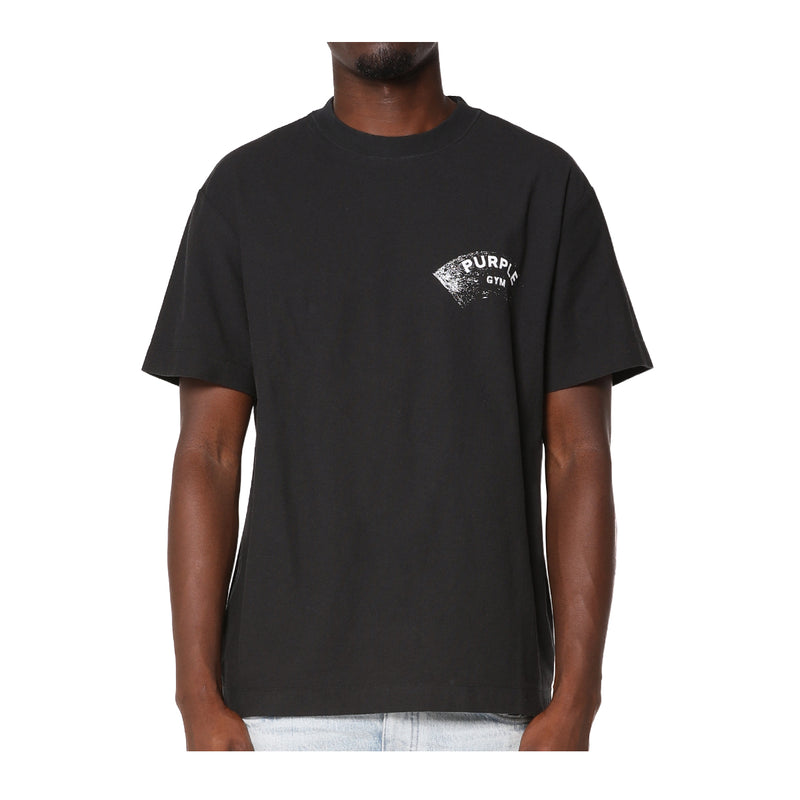 Purple Brand Mens Textured Jersey Crew Neck T-Shirt P104-TJBS326 Black