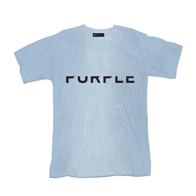 Purple Mens Cut Off Bleached Placid Crew Neck T-Shirt P104-TJPB323 Blue