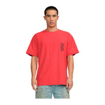 Purple Brand Mens Textured Jersey Crew Neck T-Shirt P104-TJRS323 Red