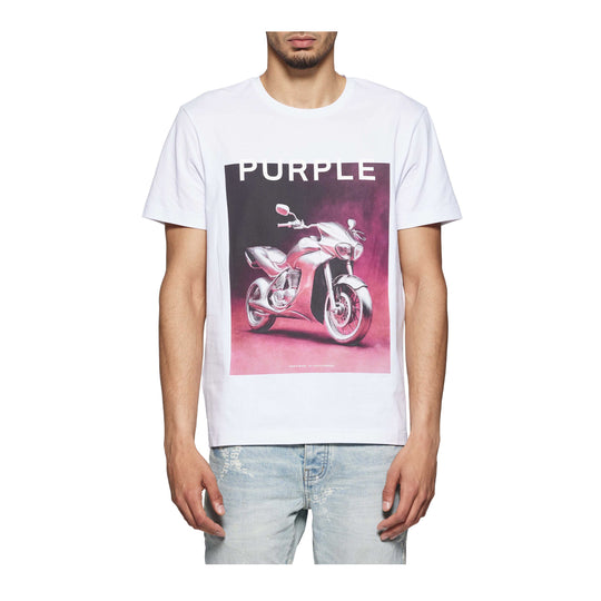 Purple Brand Mens Clean Jersey Crew Neck T-Shirt P109-CBAC125 White