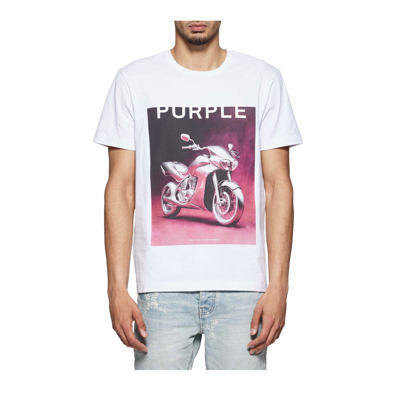 Purple Brand Mens Clean Jersey SS Crew Neck T-Shirt P109-CBAC125 White