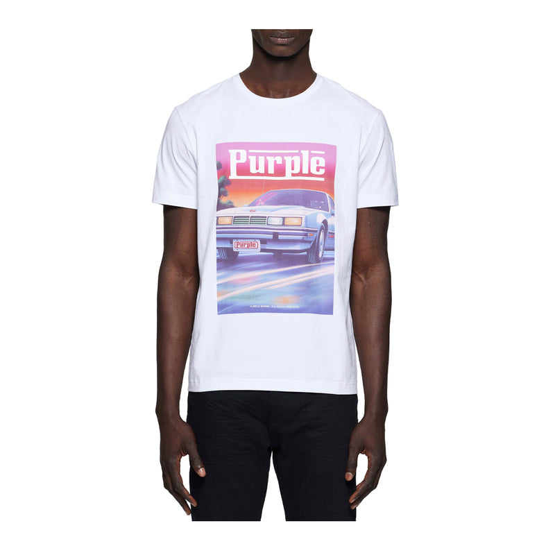 Purple Brand Mens Clean Jersey SS Crew Neck T-Shirt P109-CBWC125 White