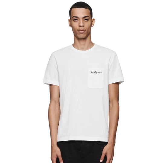 Purple Brand Mens Clean Jersey Crew Neck T-Shirt P109-CSBW324 White