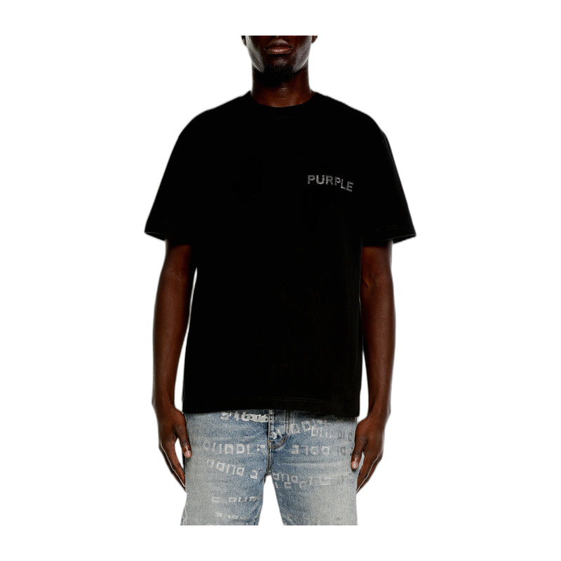 Purple Brand Mens HWT Jersey Crew Neck T-Shirt P117-HBSE226 Black