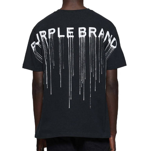 Purple Brand Mens HWT Jersey Crew Neck T-Shirt P117-HBWD125 Black