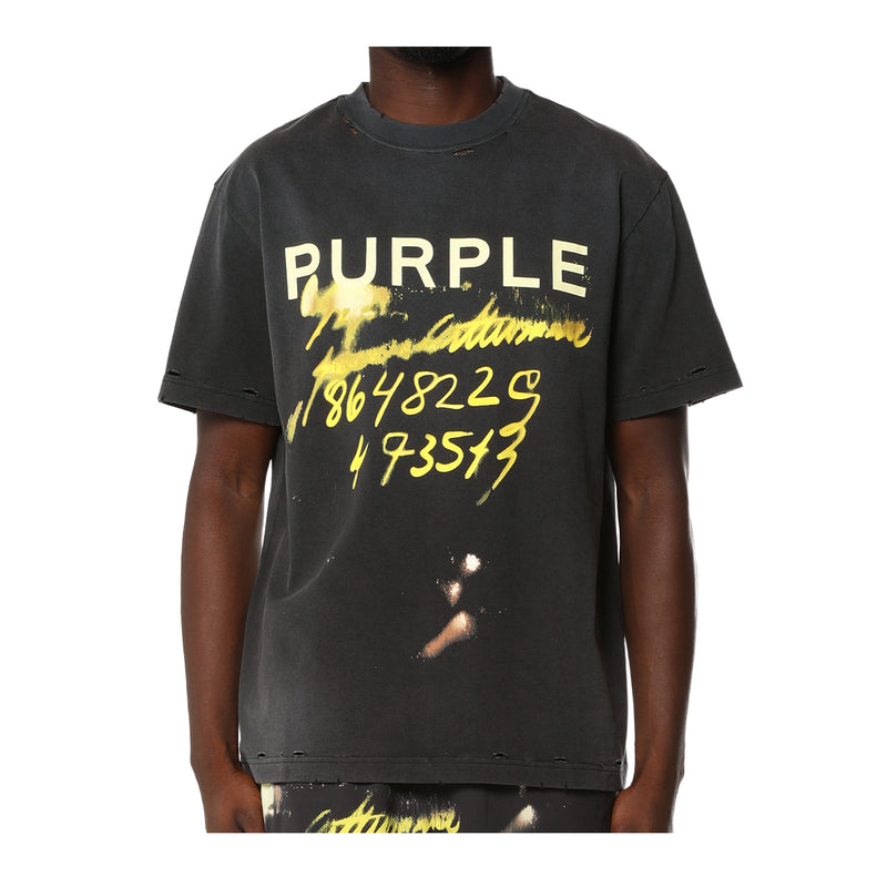 Purple Brand Mens HWT Jersey Crew Neck T-Shirt P117-HTBH326 Black